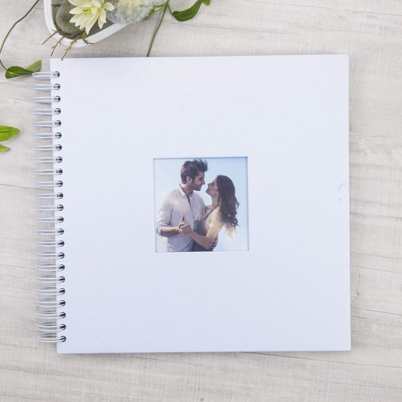 Gearchic 12 x 12 Inch Large DIY Scrapbook Photo Album with Window Design Cover 80 Pages Craft Paper Memory Book for Weeding Anniversary Travel and Baby (White) - Image 2